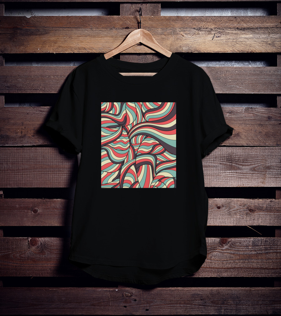 African Waves No16 503288 Bold Vibrant Swirls T-Shirt