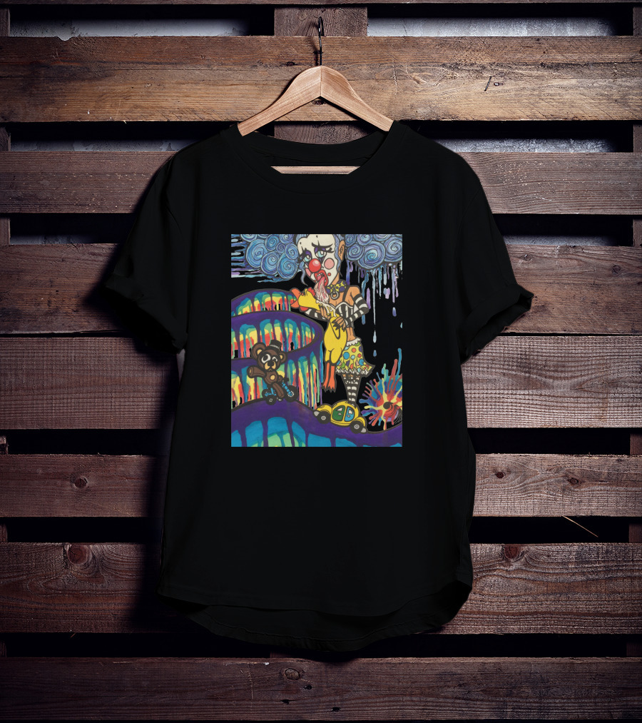 Always Use A Rubber Clown Teddy Bear Car Spiral Colorful 705458 T-Shirt