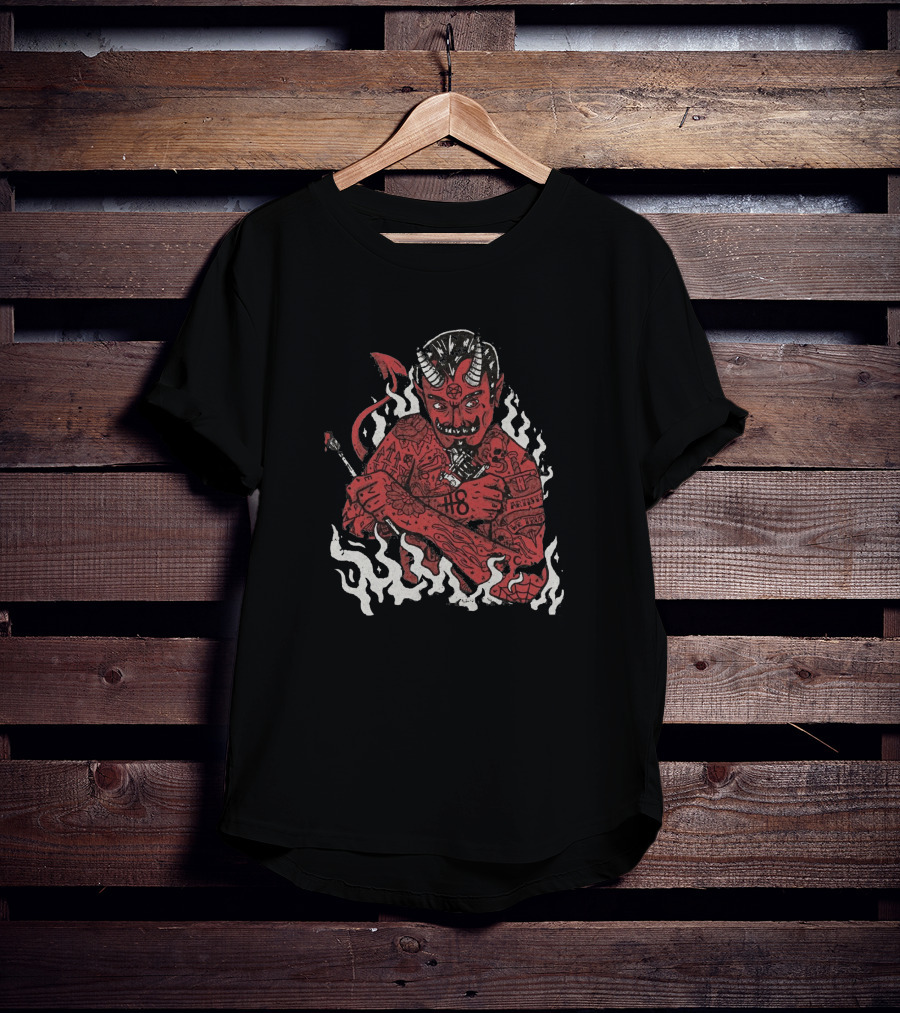 Apply This Mischievous Tattooed Devil Image To All Existing T-Shirt