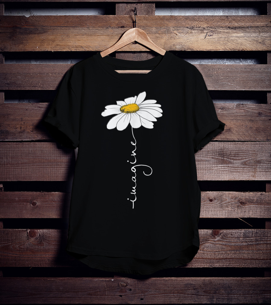 Imagine Flower Daisy Text T-Shirt