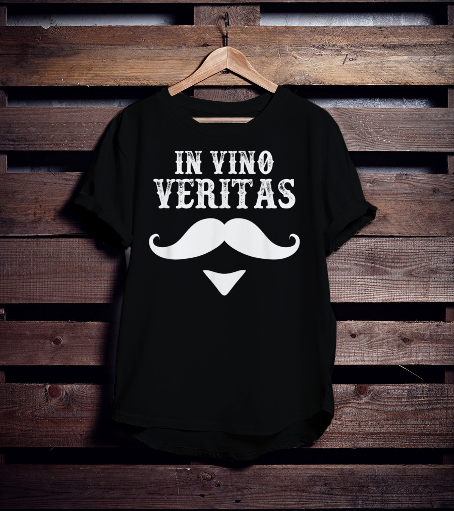 In Vino Veritas With Mustache Emblem Doc Holiday Western T-Shirt