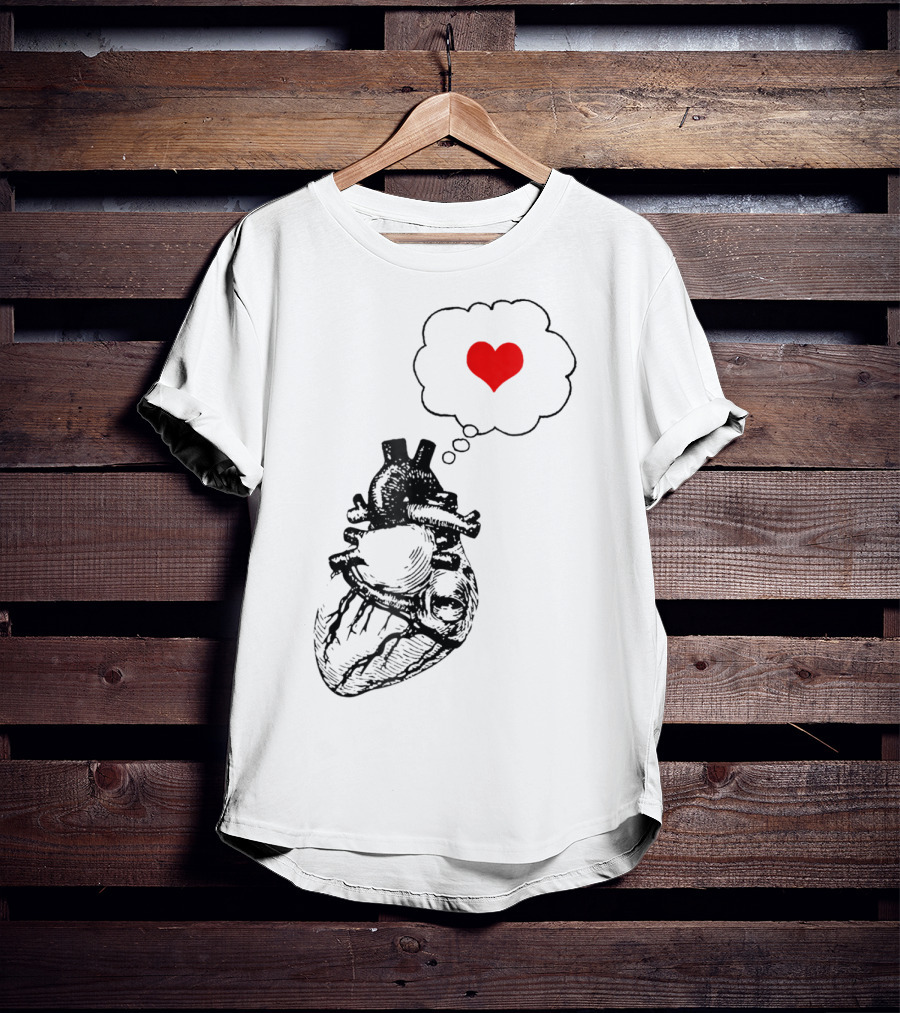 Anatomical Heart With Red Love Symbol Valentine T-Shirt