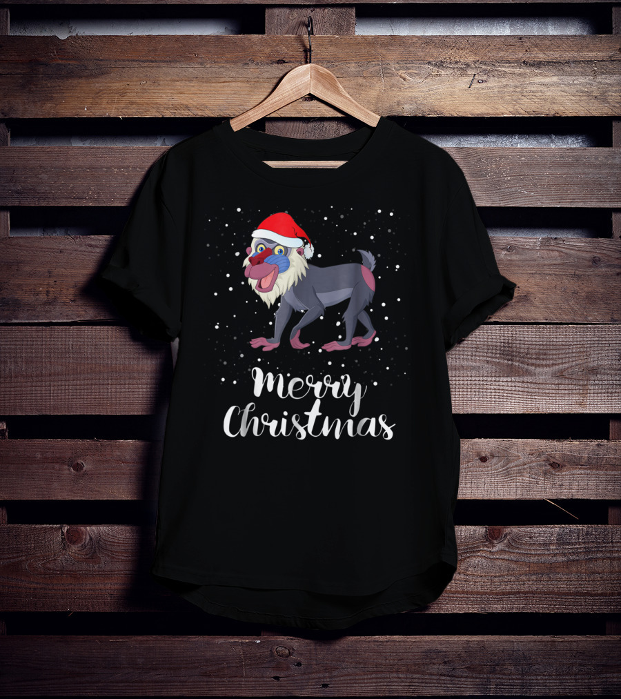 Merry Christmas Baboon Funny Family Group Matching T-Shirt