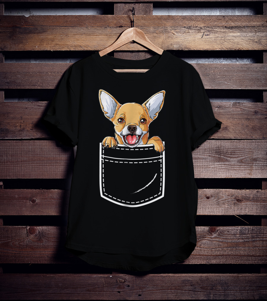 Chihuahua Dog Puppy In Your Front Pocket Women3 T-Shirt