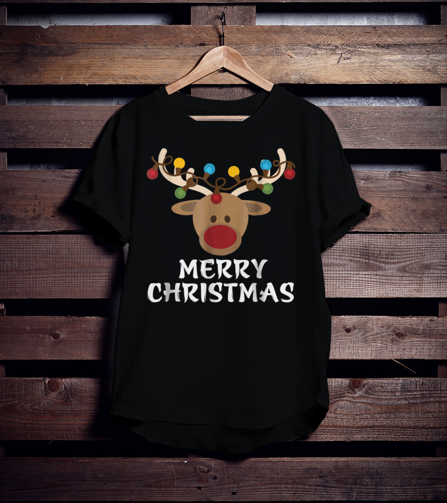 Merry Christmas Reindeer Lights Matching Group Set6 T-Shirt