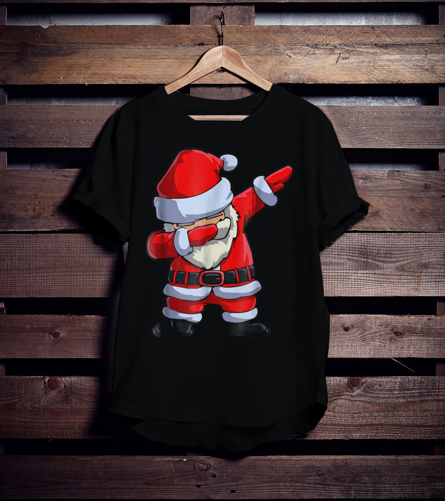 Christmas Dabbing Santa Kids Xmas Tees9 Iconic Festive Dance Motif T-Shirt