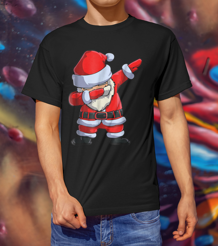 Christmas Dabbing Santa Kids Xmas Tees9 Iconic Festive Dance Motif T-Shirt