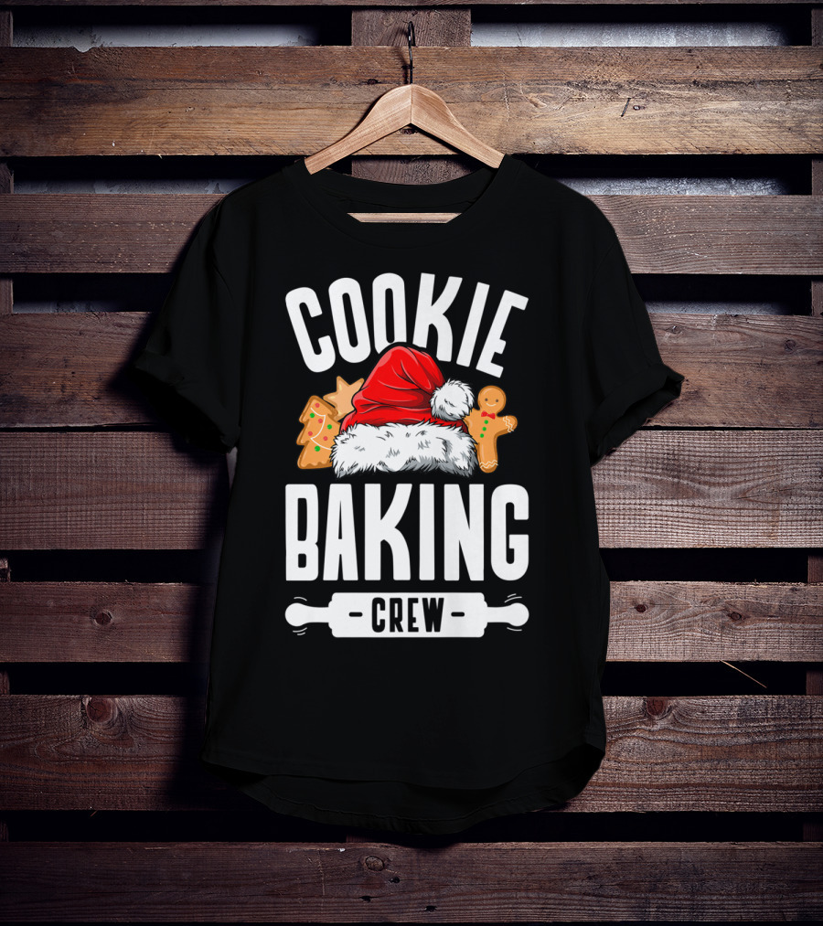 Cookie Baking Crew Christmas Family Gingerbread Team Santa Hat T-Shirt