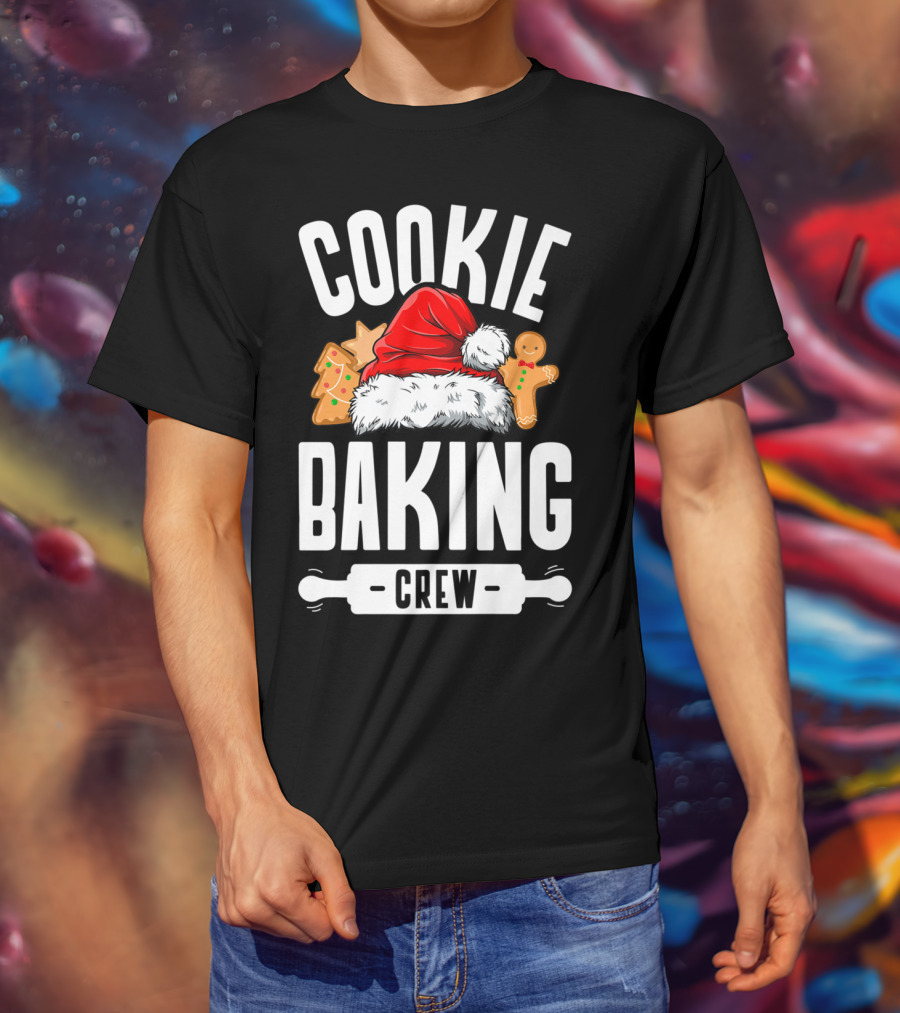 Cookie Baking Crew Christmas Family Gingerbread Team Santa Hat T-Shirt