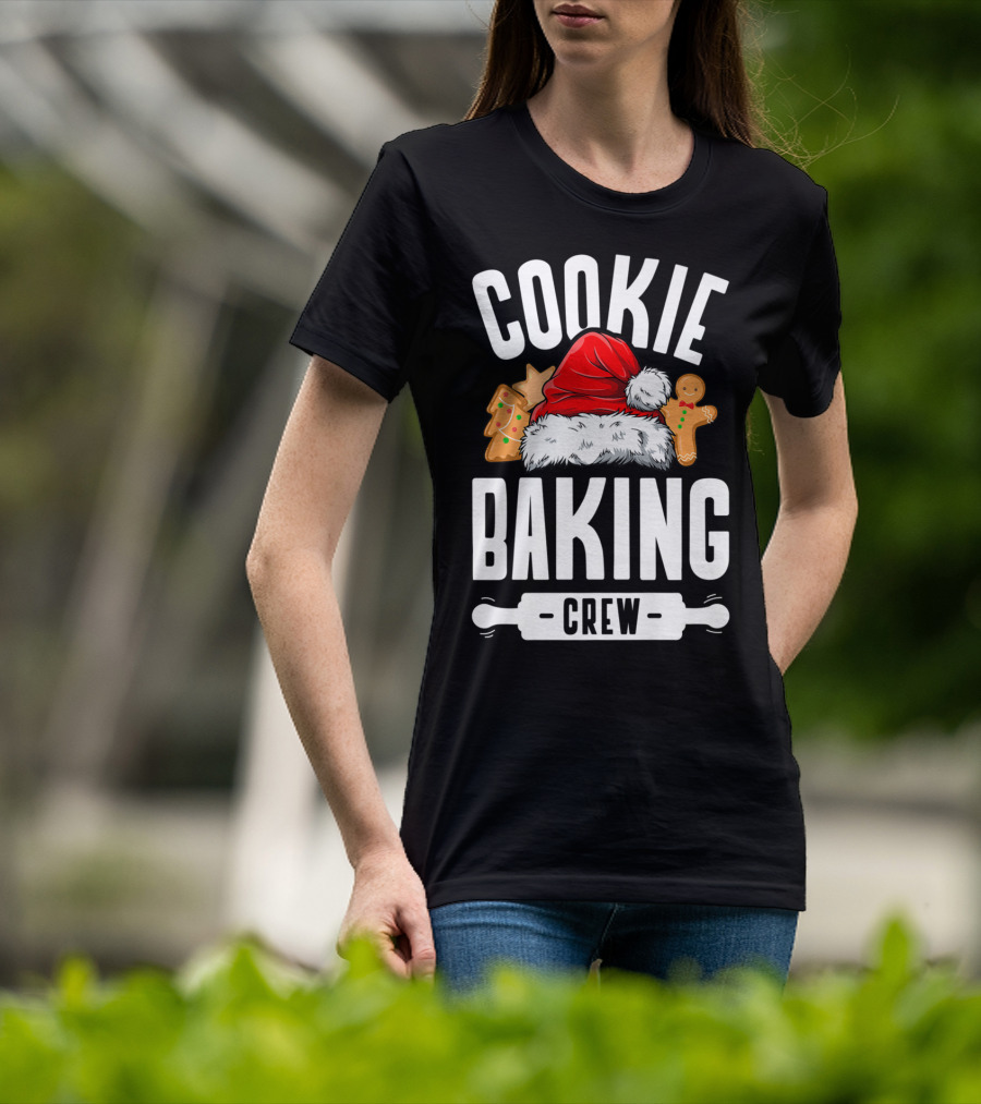 Cookie Baking Crew Christmas Family Gingerbread Team Santa Hat T-Shirt