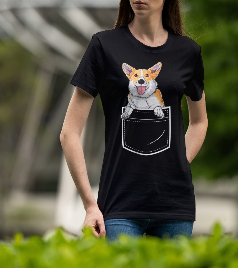 Corgi Puppy In Your Front Pocket For Men T-Shirt