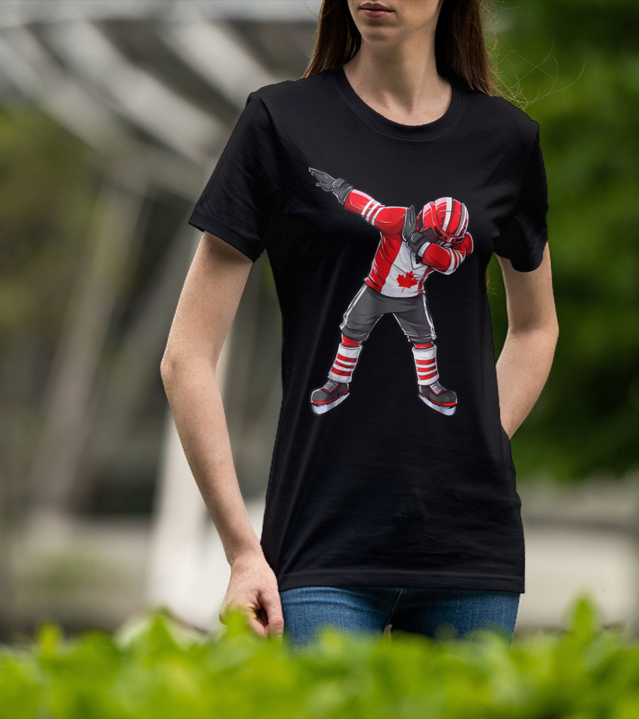 Dabbing Canada Flag Hockey Squad Boys Men Ice2 T-Shirt