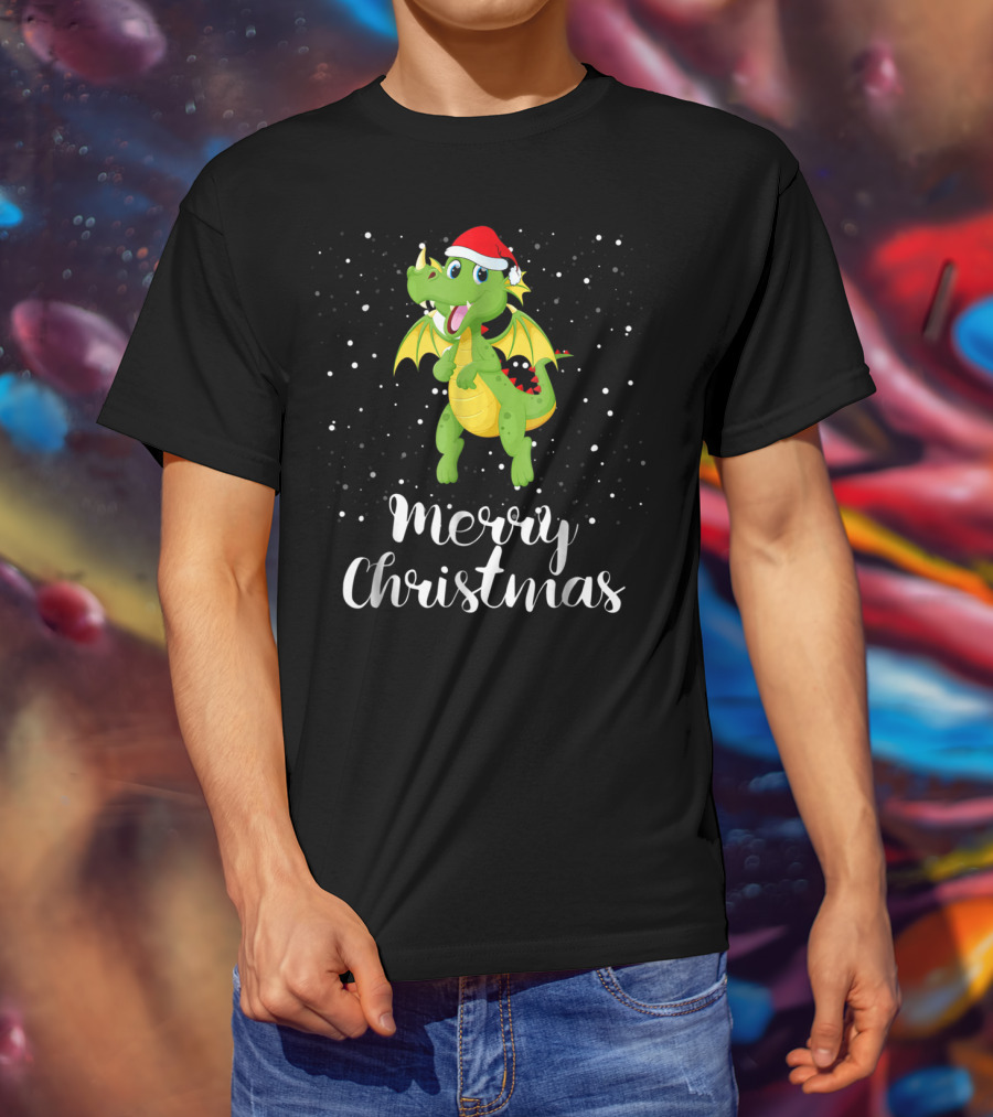 Merry Christmas Dragon Funny Matching Family Group T-Shirt