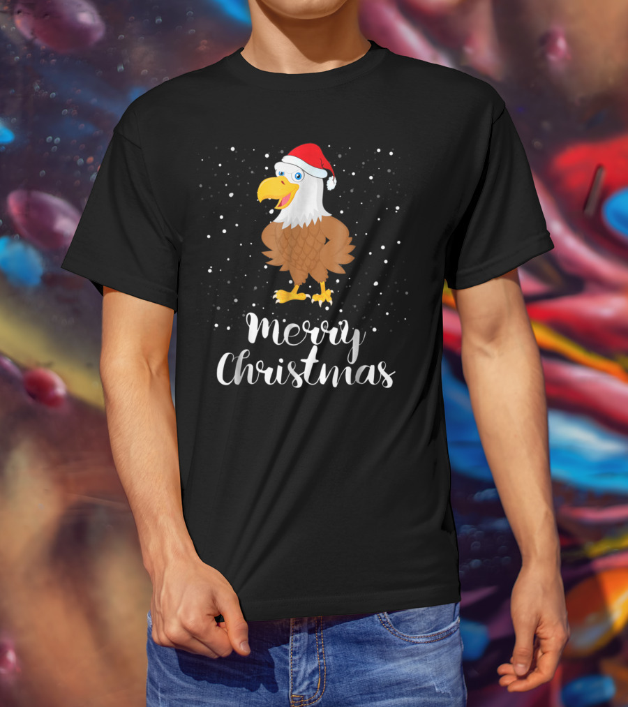 Merry Christmas Eagle Funny Christmas Matching Family Group T-Shirt