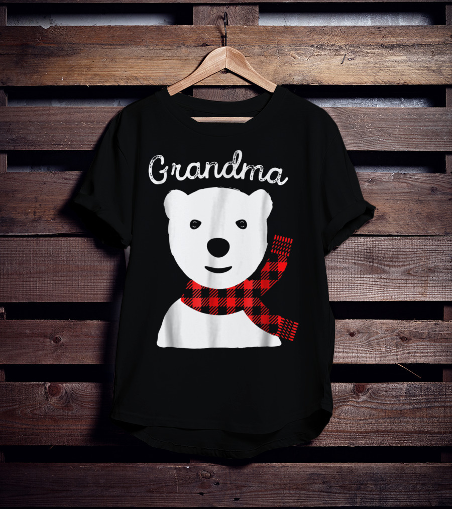 Grandma Plaid Bear Family Matching Christmas T-Shirt