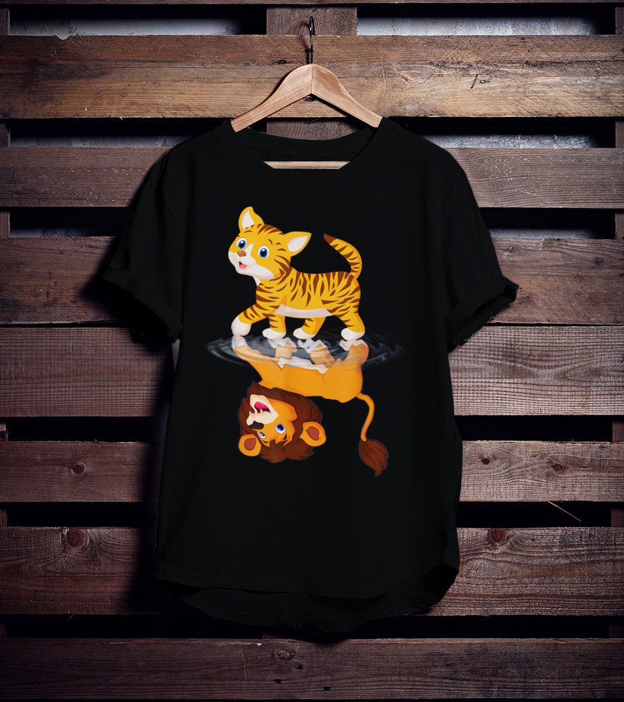 Funny Cat Lover Bengal Cat Reflection As Bengal Tiger T-Shirt