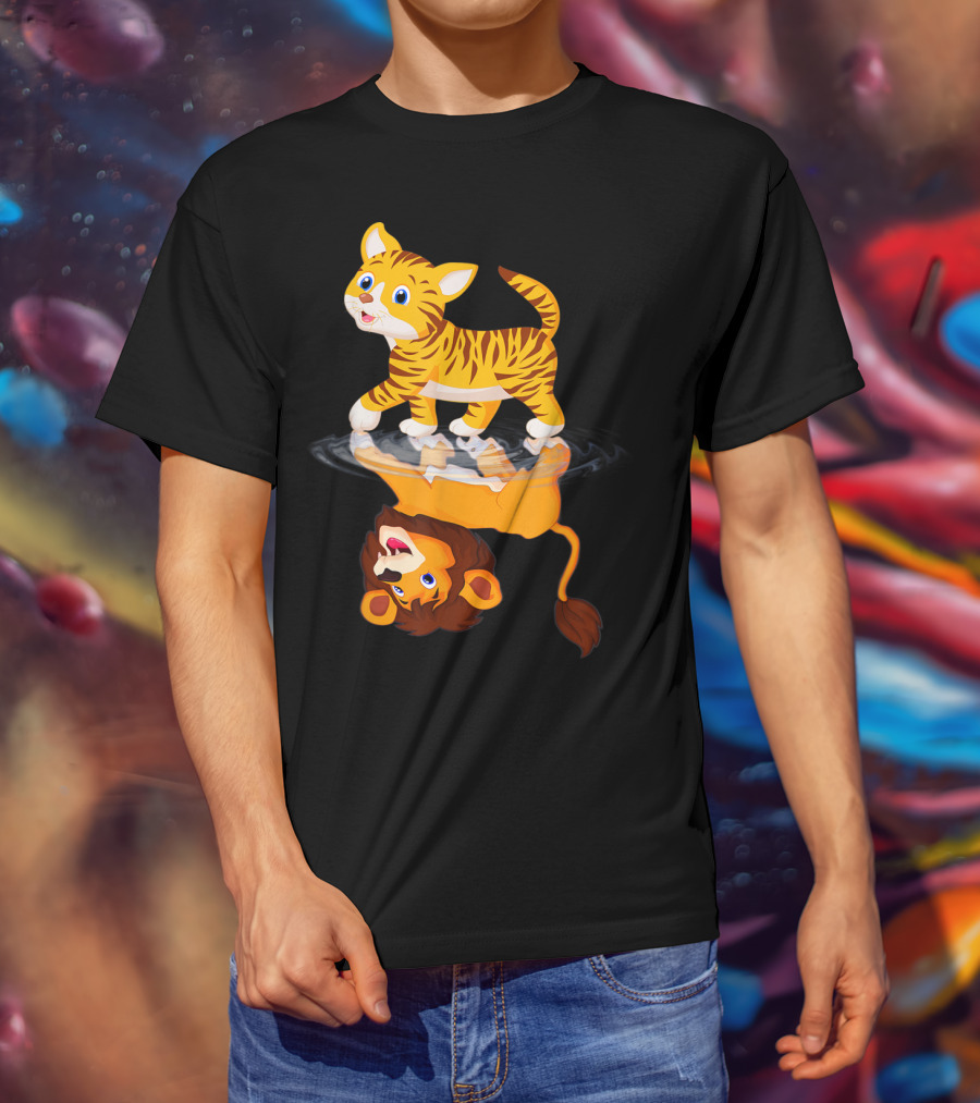 Funny Cat Lover Bengal Cat Reflection As Bengal Tiger T-Shirt