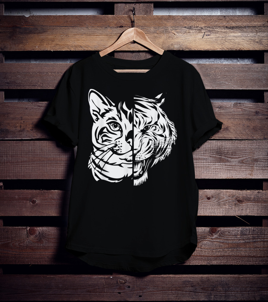 Funny Cat Lover Bengal Cat Shadow Bengal Tiger Fusion T-Shirt