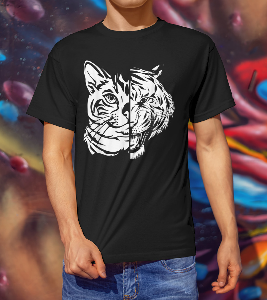 Funny Cat Lover Bengal Cat Shadow Bengal Tiger Fusion T-Shirt