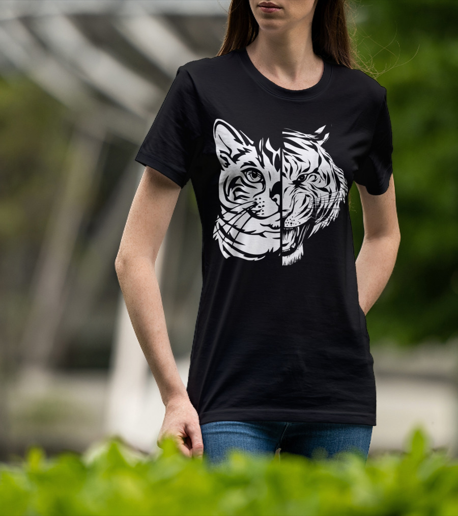 Funny Cat Lover Bengal Cat Shadow Bengal Tiger Fusion T-Shirt
