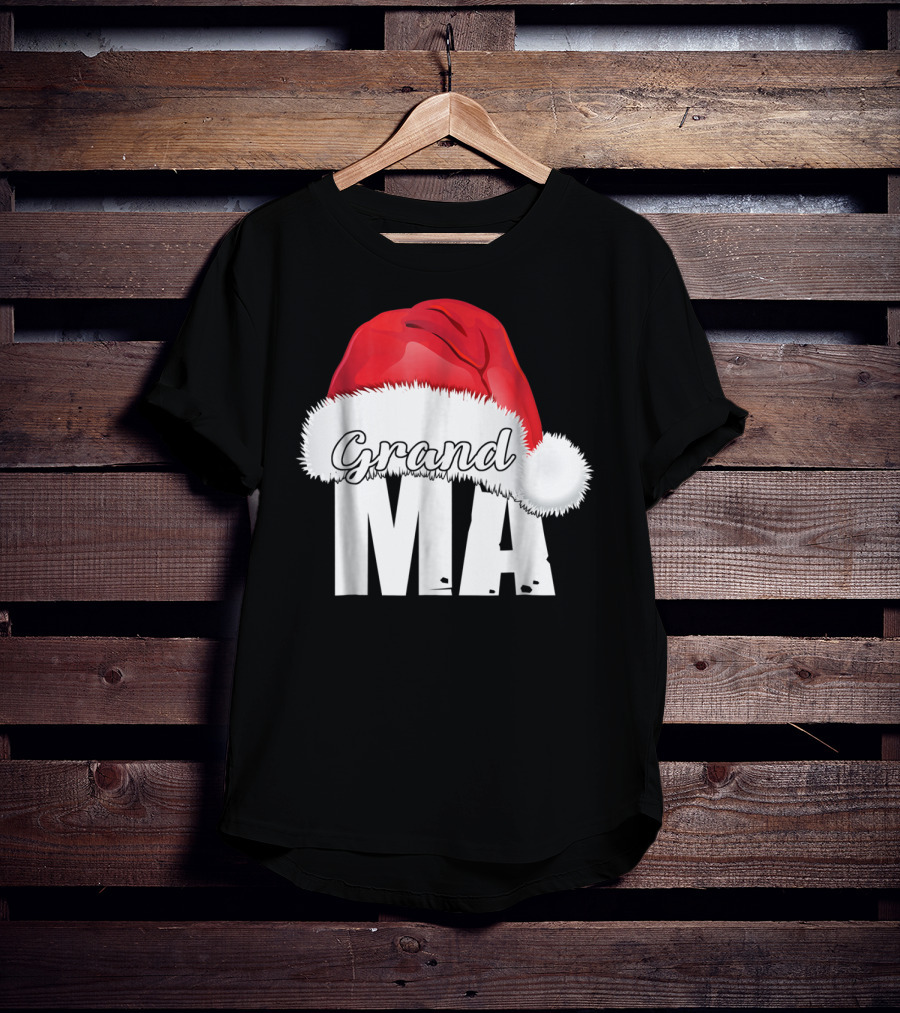 Grandma Christmas Santa Hat Family T-Shirt