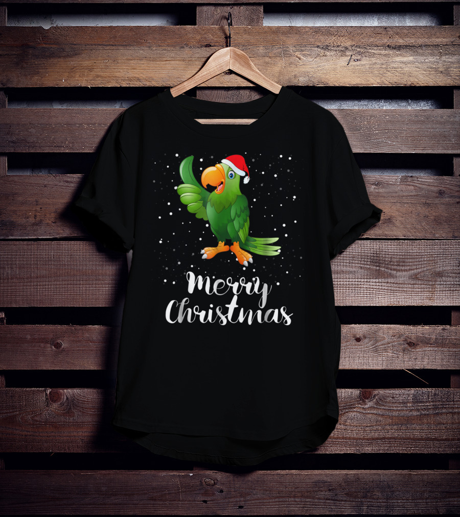 Merry Christmas Parrot Funny Matching Family Group T-Shirt