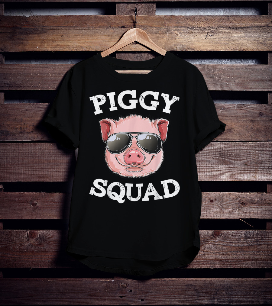 Piggy Squad Pig Lovers Farming Farmer Girls Sunglasses T-Shirt