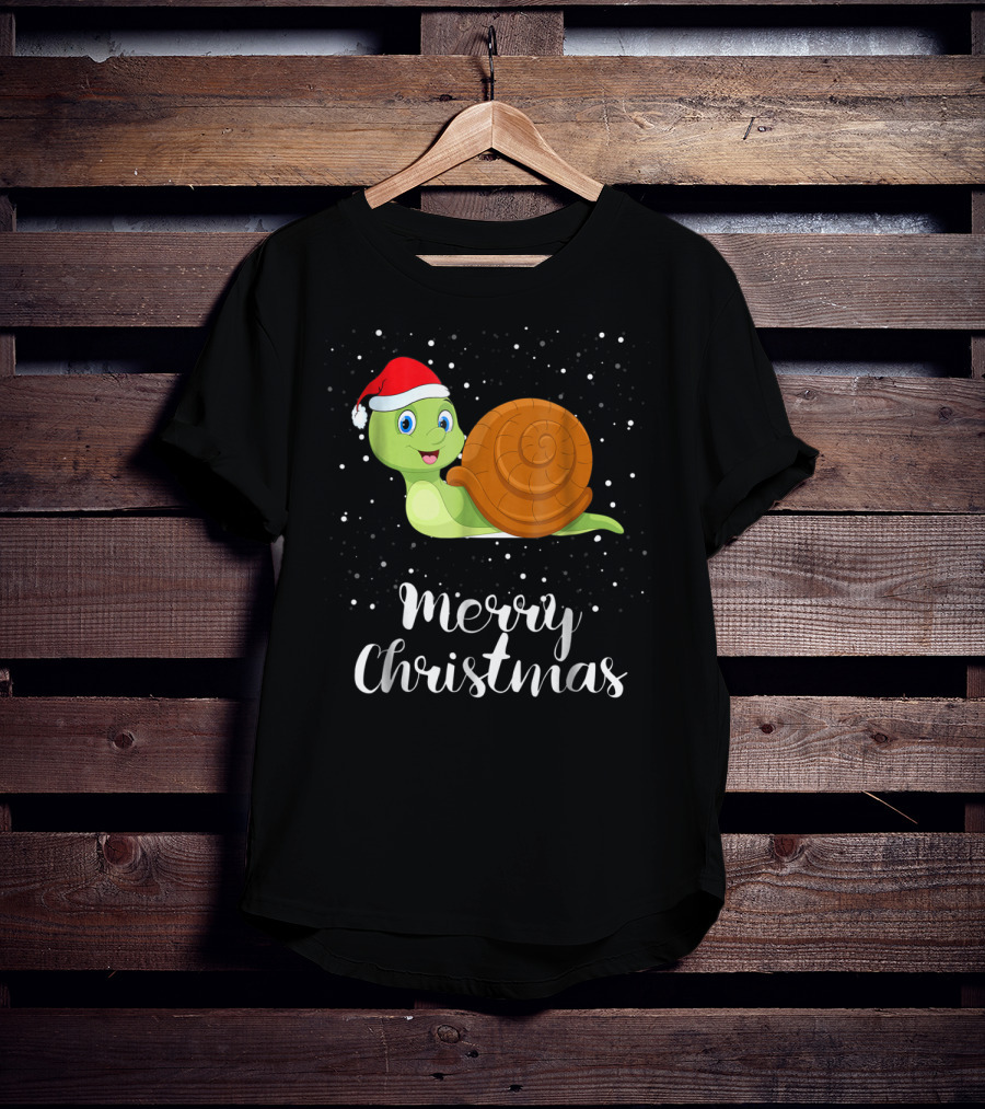 Merry Christmas Snail Funny Matching Family Group T-Shirt