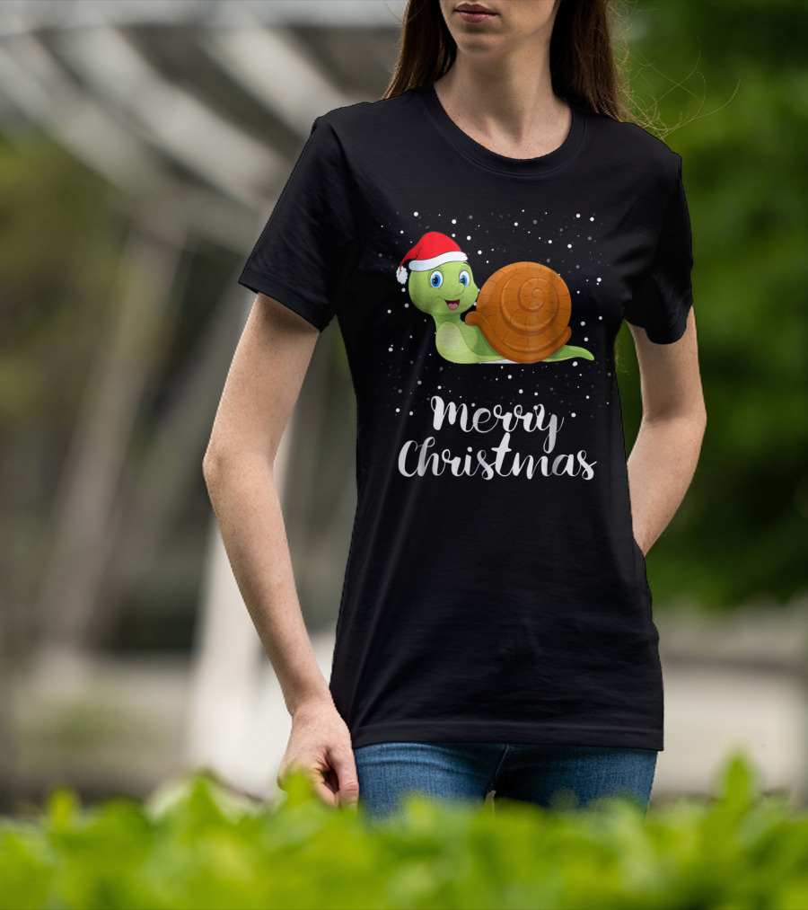 Merry Christmas Snail Funny Matching Family Group T-Shirt