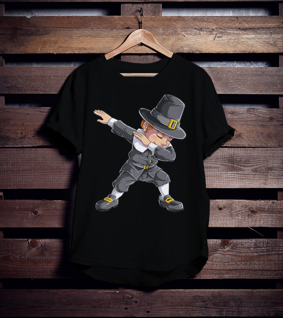Thanksgiving Dabbing Pilgrim Boy Dab Pose T-Shirt