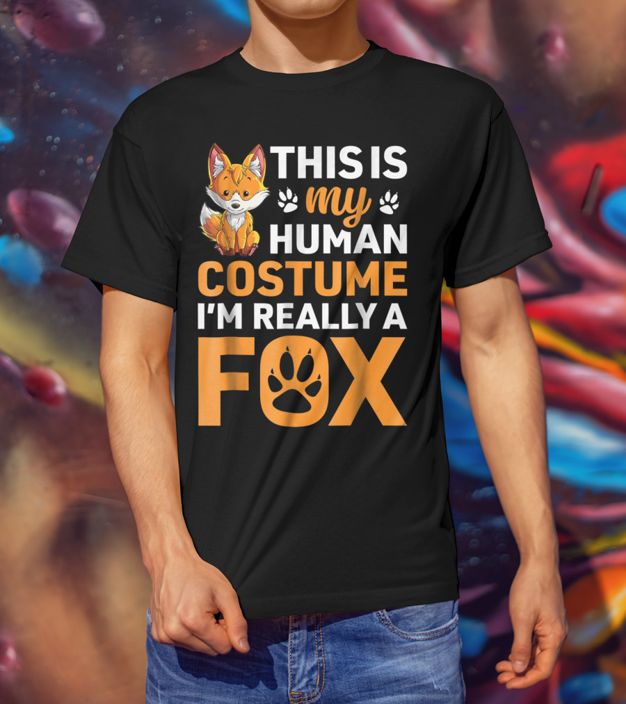 This Is My Human Costume I'm Really A Fox Fox Lover T-Shirt