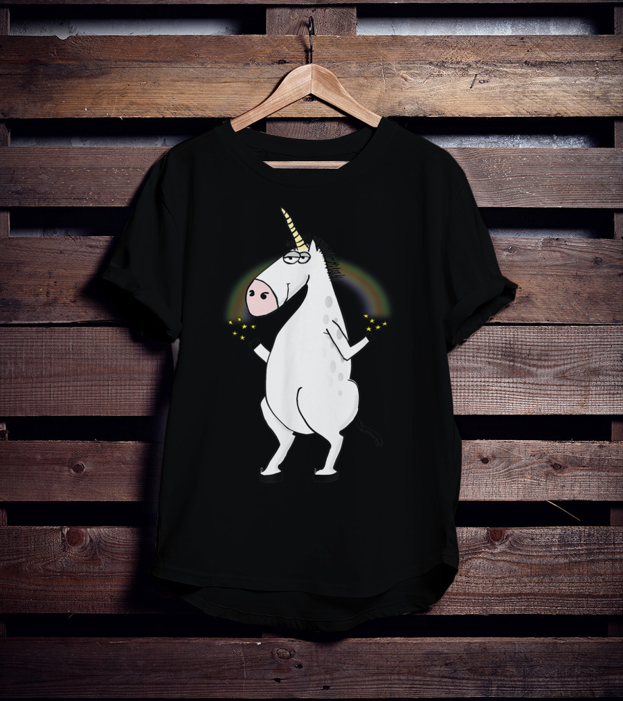 Party Unicorn Loves To Dance Hard To Electro Music With Sparkling Rainbow Vibes T-Shirt