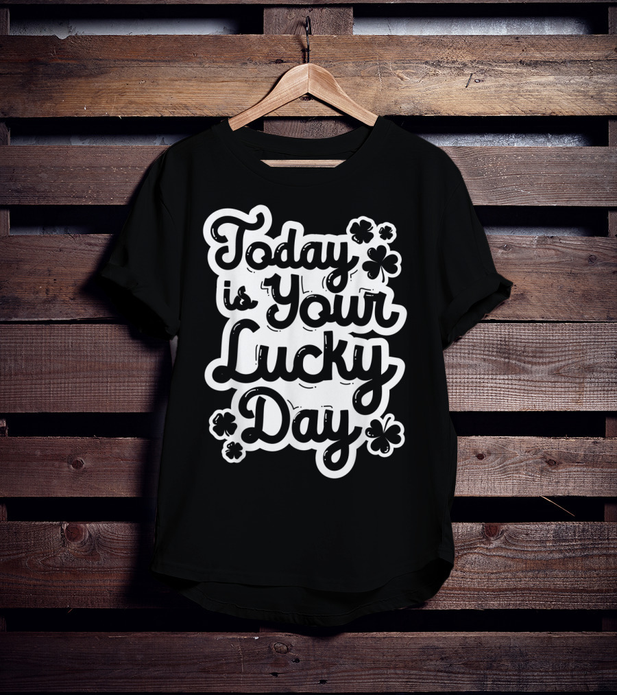 Today Is Your Lucky Day St Patricks Day Boys Girls Clover T-Shirt