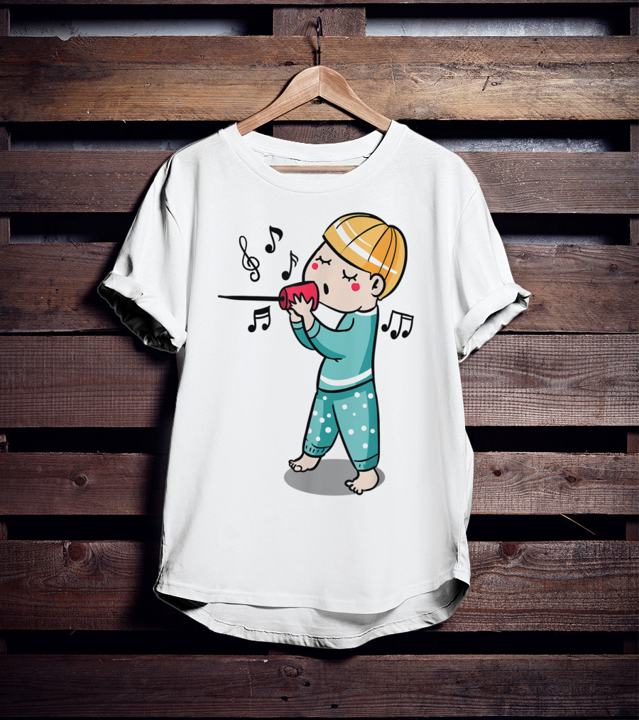 Valentines Couples Boy Her Him Girls Singing Music Notes T-Shirt