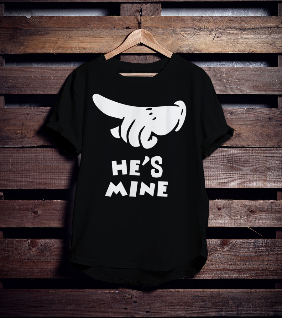 Valentines Day He's Mine Couples Hand Design 15 T-Shirt