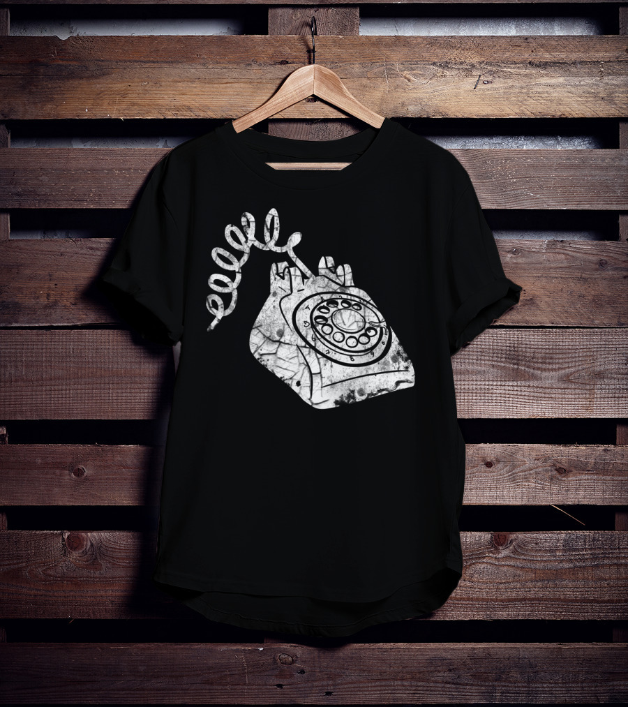 Vintage Phone Valentines Day Girls Boys Retro Rotary Telephone T-Shirt
