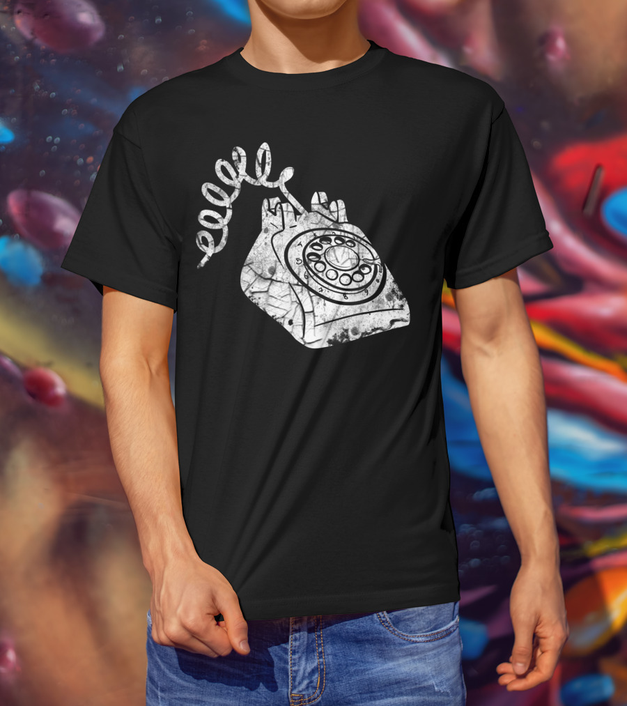 Vintage Phone Valentines Day Girls Boys Retro Rotary Telephone T-Shirt