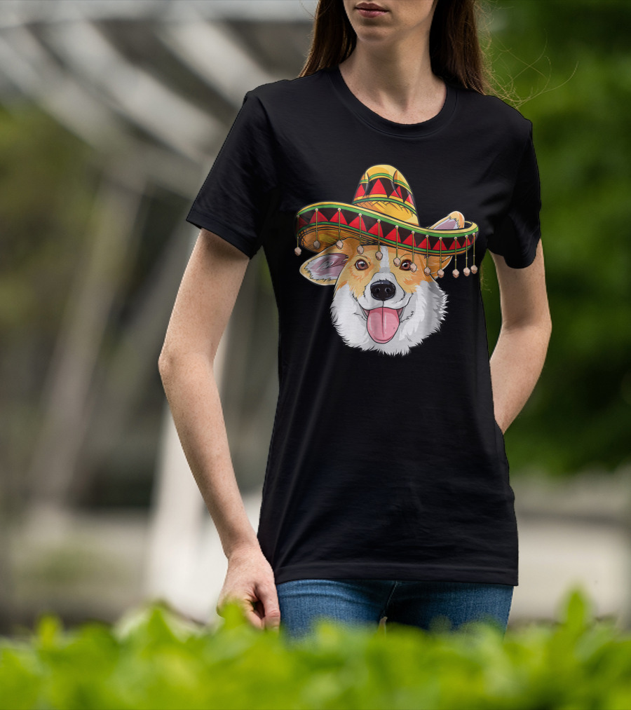 Cinco De Mayo Corgi Kids Boy Girl Sombrero Hat T-Shirt