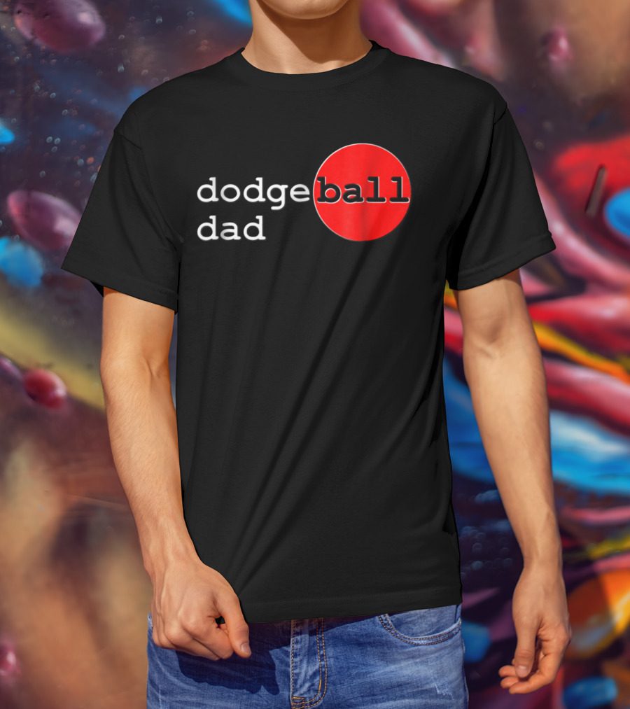 Dodgeball Dad Father Dodge Ball Parent Red Ball T-Shirt