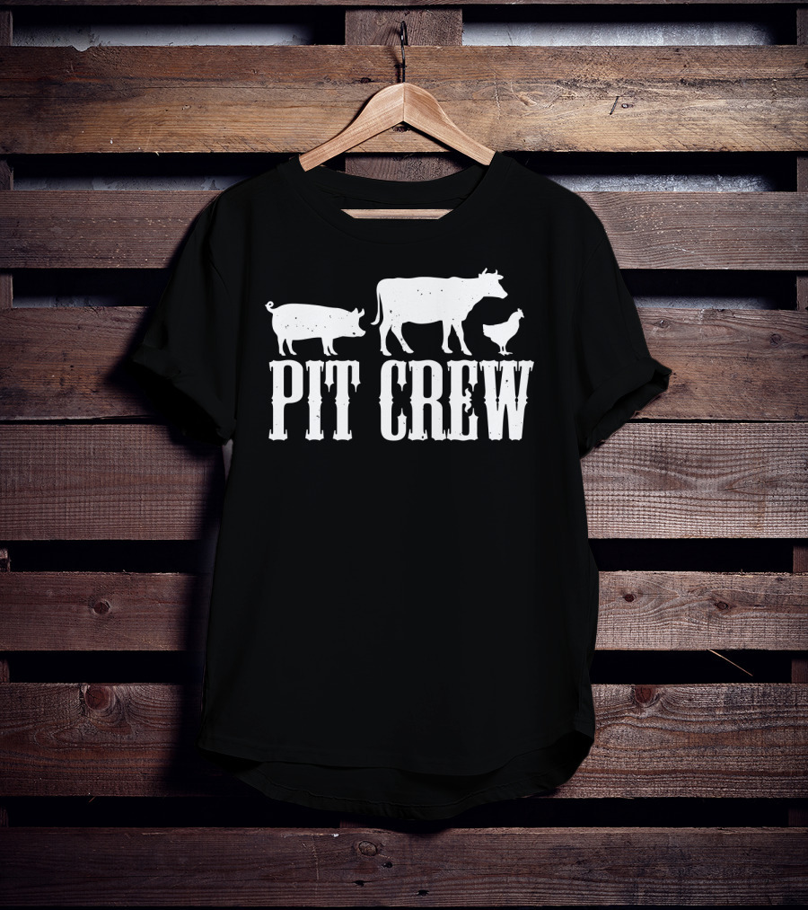 Funny BBQ Smoker Father Dad Grill Pit Crew Back Print43 T-Shirt
