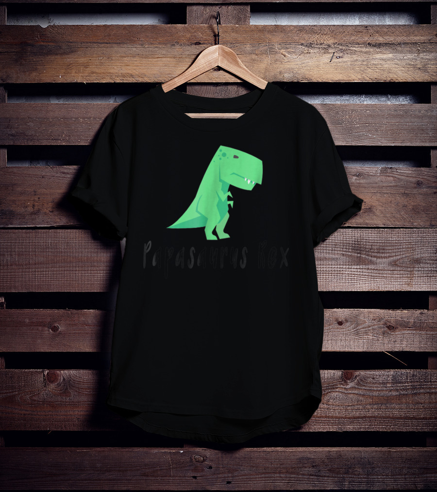 Papasaurus Rex Cute Dinosaur Dad Funny T-Shirt