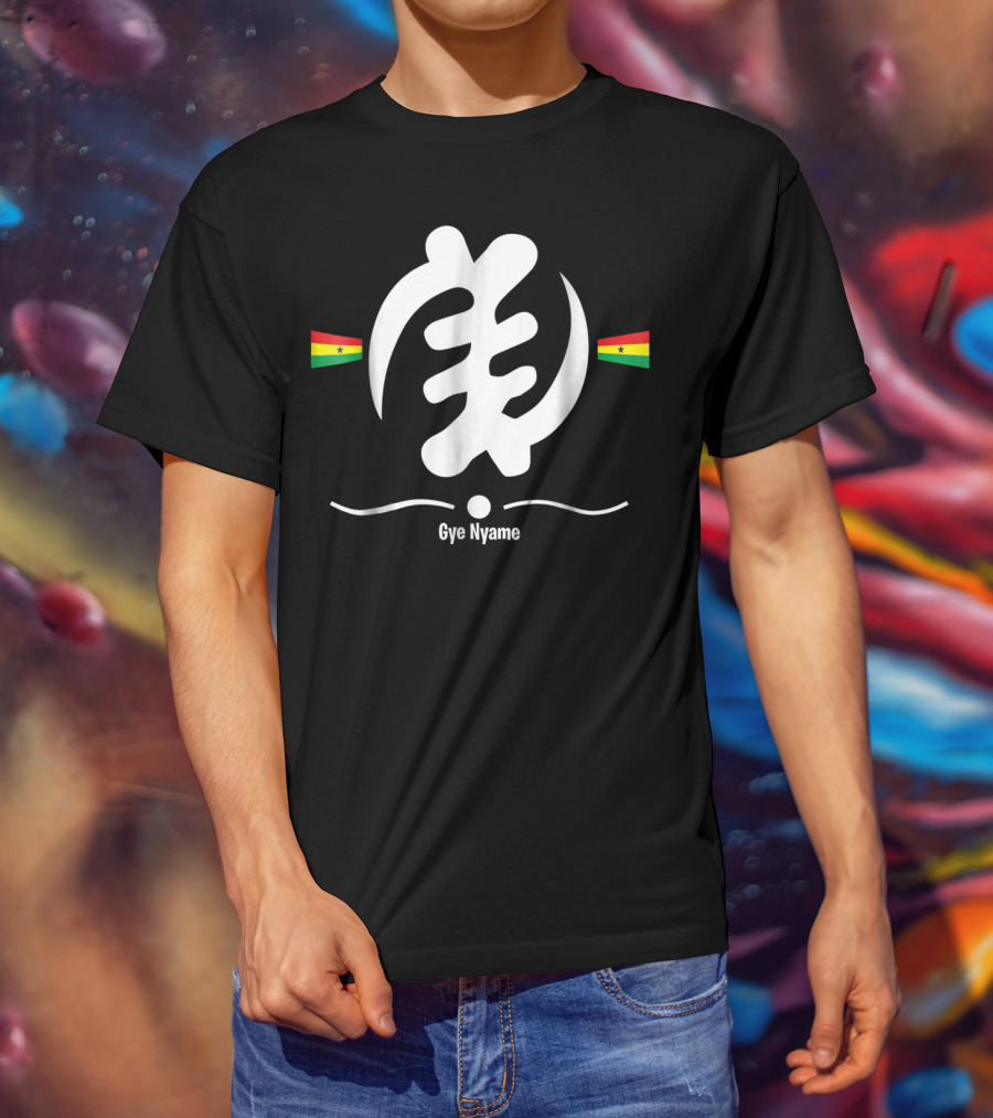 Ghana Flag Gye Nyame Adinkra Symbol Dad Kid93 T-Shirt