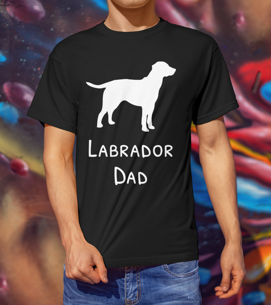 Labrador Dad Silhouette Canine Father's Day T-Shirt