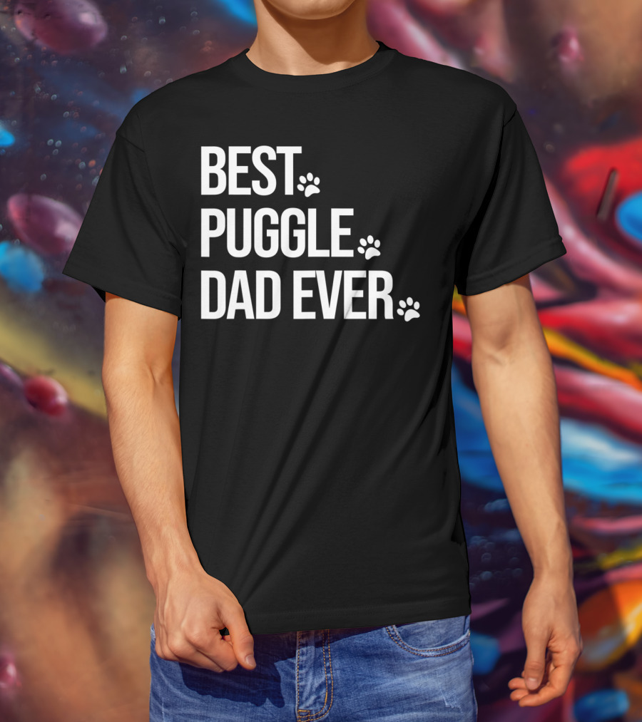 Best Puggle Dad Ever Paws T-Shirt