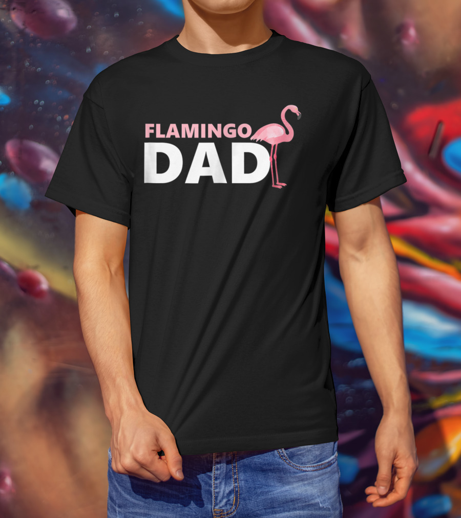 FLAMINGO DAD Mens Tropical Papa T-Shirt