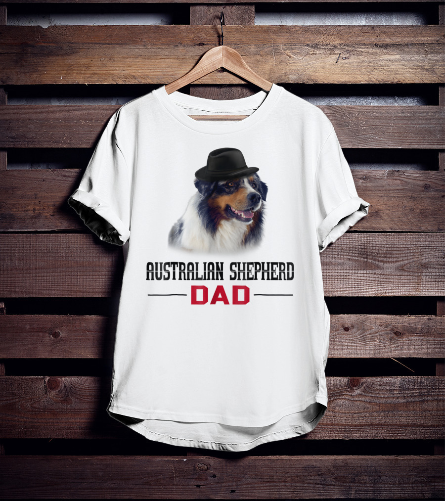 Australian Shepherd Dad Dog Lovers Hat Wearing Shepherd T-Shirt