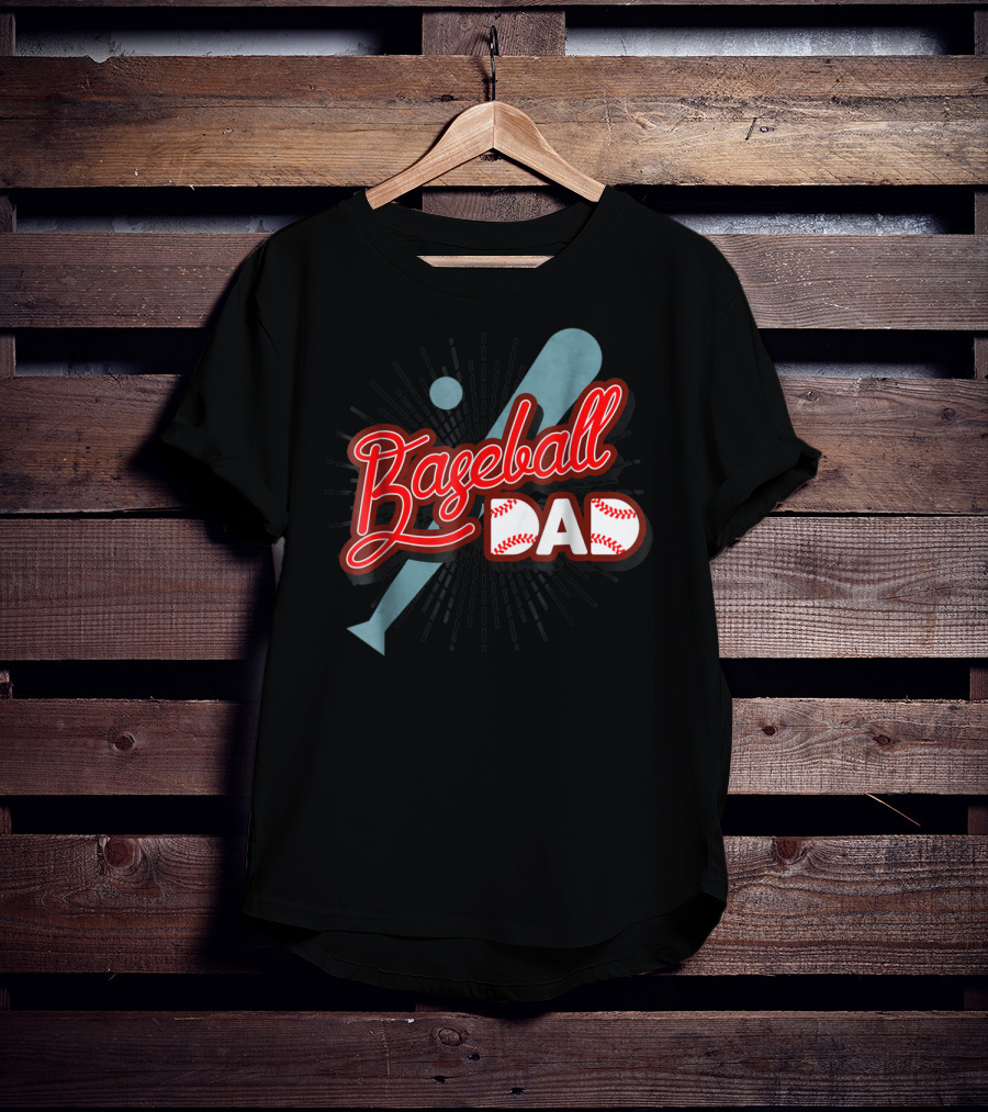 Baseball Dad Cute Dad Sport Bat And Ball T-Shirt