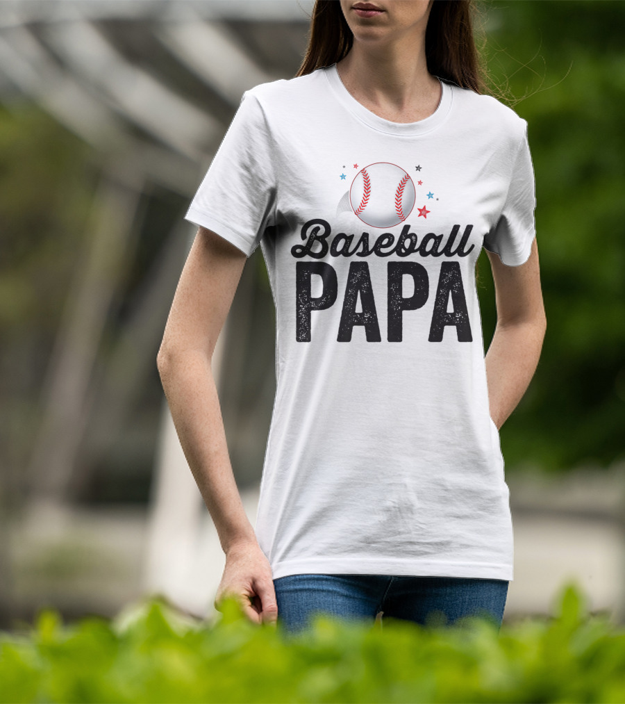 Baseball Papa Dad Father Grandpa Coach T-Shirt