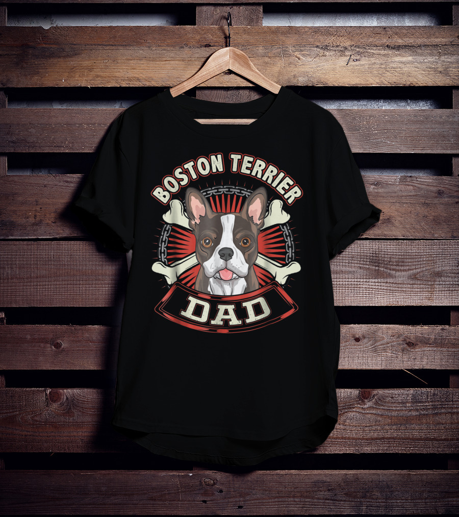 Boston Terrier Dad Dog Breed 15 T-Shirt