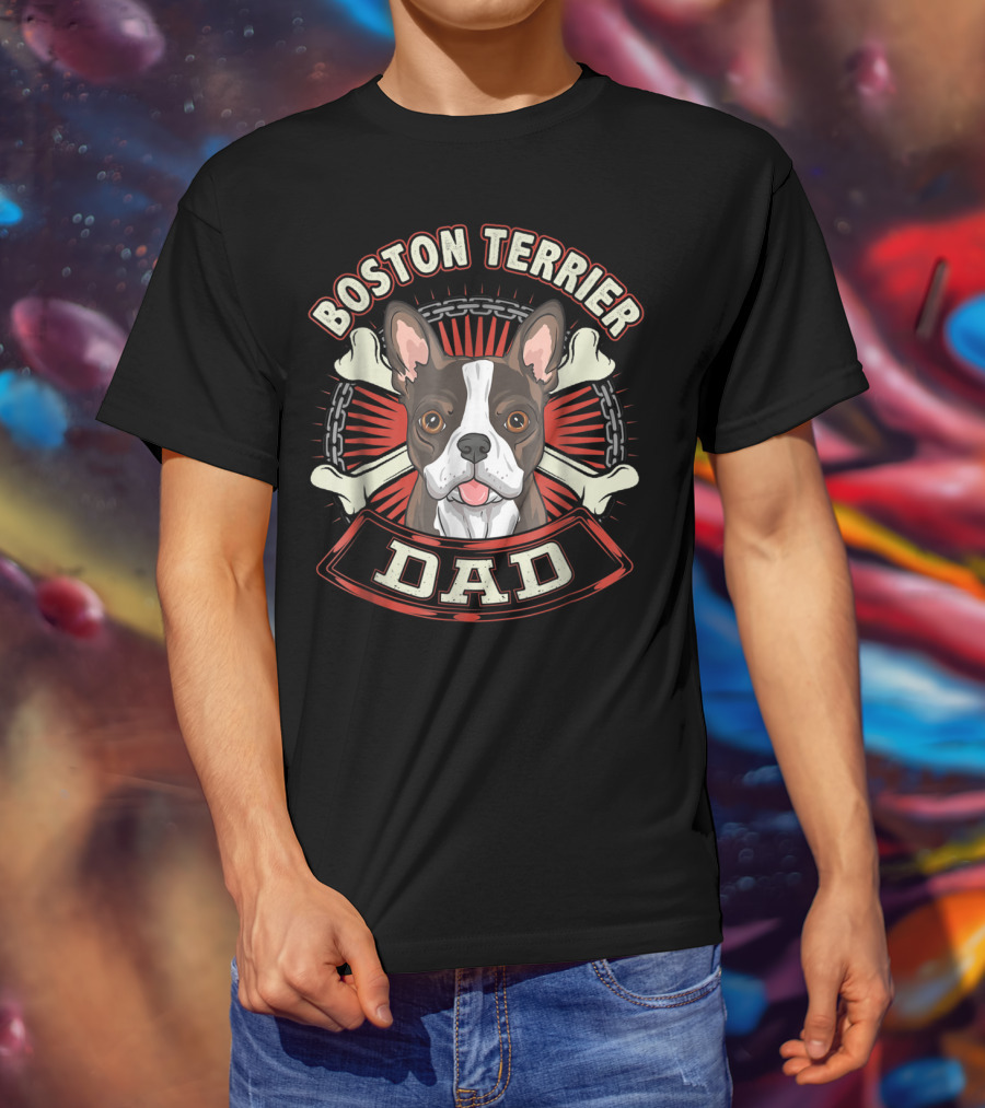 Boston Terrier Dad Dog Breed 15 T-Shirt